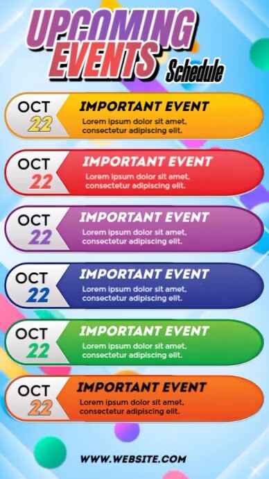 Blue List-based Upcoming Events Schedule Calendar  Instagram Story template