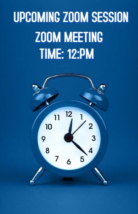 Blue List-based Upcoming Zoom Session Tabloid template