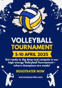 Blue List-based Volleyball Tournament  A2 template