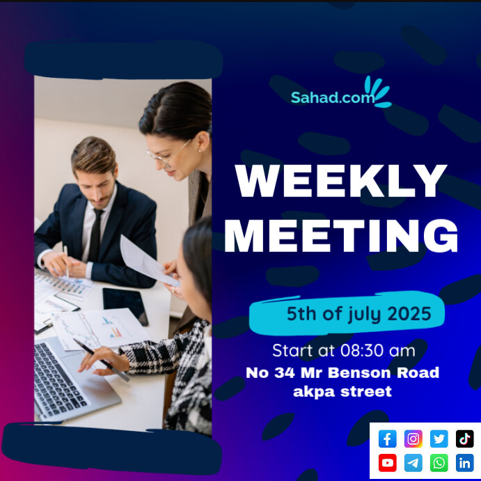 Weekly Meetup Post Copy of Blue List-based Weekly Meeting Instagram Post | PosterMyWall