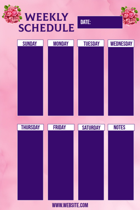 Blue Weekly Schedule Posters Template | PosterMyWall