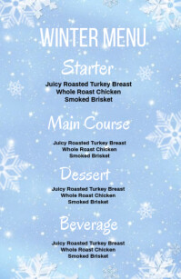 Winter Menu Examples Winter Menu Template | PosterMyWall