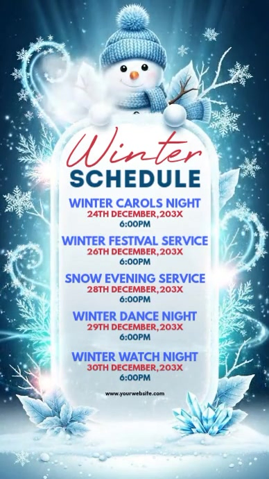 Blue List-based Winter Opening Hours Invitation Instagram Story template