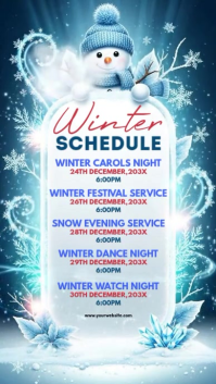 Blue List-based Winter Opening Hours Invitation Instagram Story template