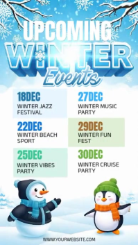 Blue List-based Winter Schedule Instagram Story template