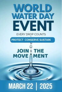 Blue List-based World Water Day Event Poster template