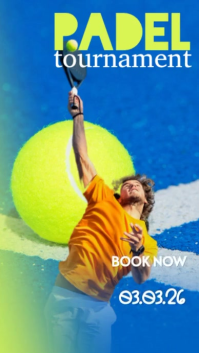 Синий Padel Tournament Ролик Reels в Instagram Template