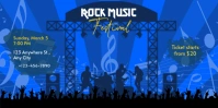 Blue Maksimalis Rock Music Festival Invitation Spanduk Eventbrite template