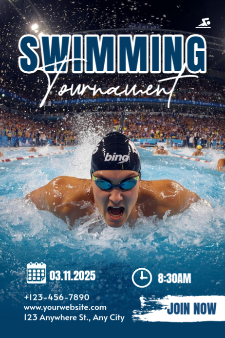 Copy of Blue Maksimalis Swimming Tournament Poster | PosterMyWall