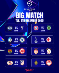 Blue Champions League Matches Instagram Portrait Template