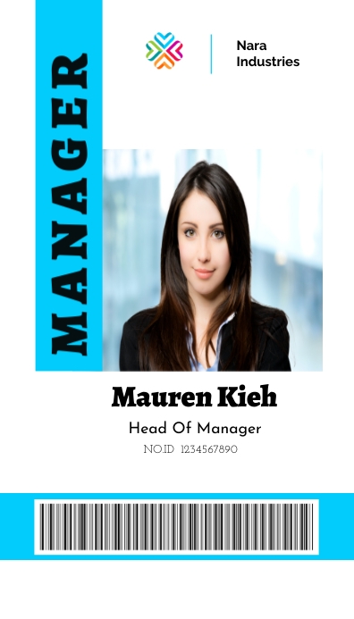 blue manager business card Template | PosterMyWall