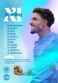 Azul Football Match Lineup A4 Template