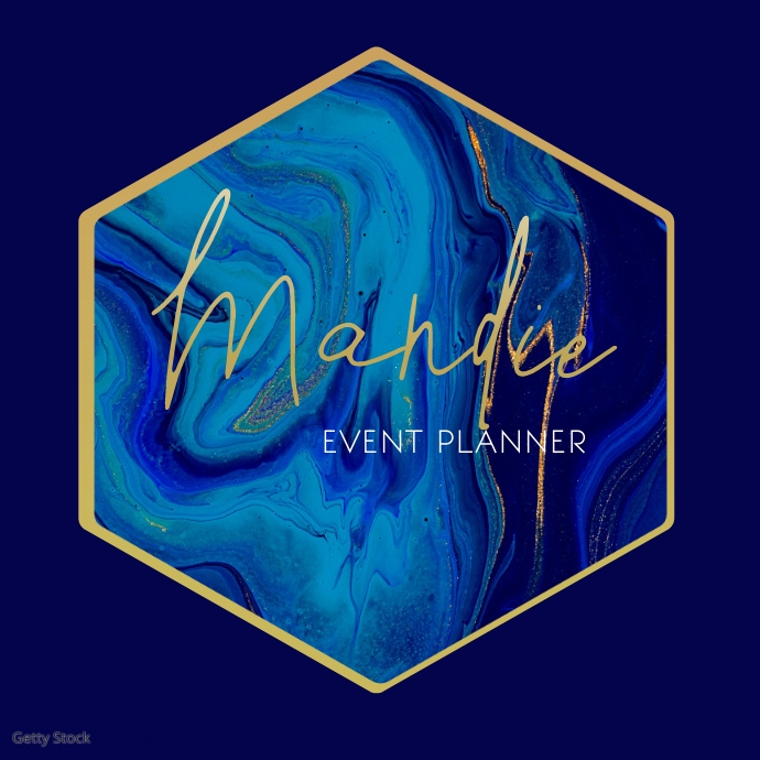 Blue Marble Classy Event Planner Logo Logotipo template