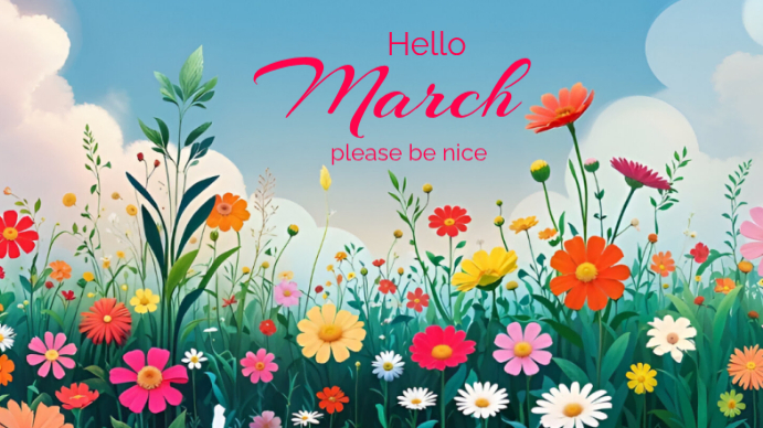 Plantilla de Blue March Greeting YouTube Thumbnail | PosterMyWall