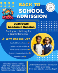 Blue Maximalist “modern Back To School Admission Poster Design” Instagram Portrait template