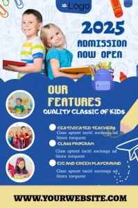 Blue Maximalist 2025 Admissions Center  Pinterest Graphic template