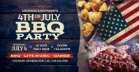 Blue Maximalist 4th of July BBQ party Faceboo Image partagée Facebook template