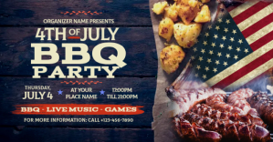 Blue Maximalist 4th of July BBQ party Faceboo Facebook 共享图片 template