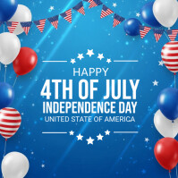 Blue Maximalist 4th Of July Celebation Template Instagram Post