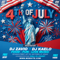 Blue Maximalist 4th of July Celebration Instagram Post template