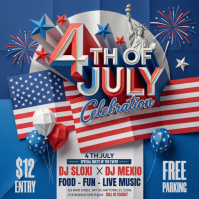 Blue Maximalist 4th of July Celebration Instagram Post template