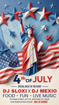 Blue Maximalist 4th of July Celebration Instagram Story template