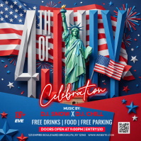 Blue Maximalist 4th of July Celebration Instagram Post template