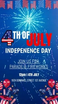 Blue Maximalist 4th Of July Digital Display ( template