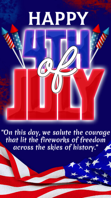 Blue Maximalist 4th Of July Instagram Story template