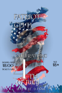 Blue Maximalist 4th Of July Poster โปสเตอร์ template