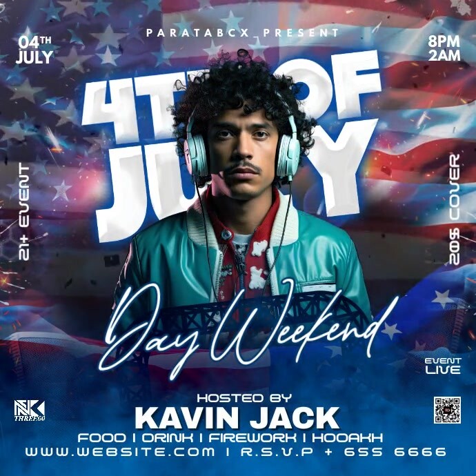 Copy of Blue Maximalist 4th Of July Weekend Square (1 | PosterMyWall