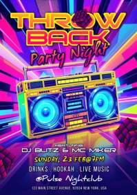 Blue Maximalist 80s Night A5 template