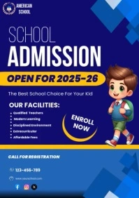 Blue Maximalist Admission Open  A1 template
