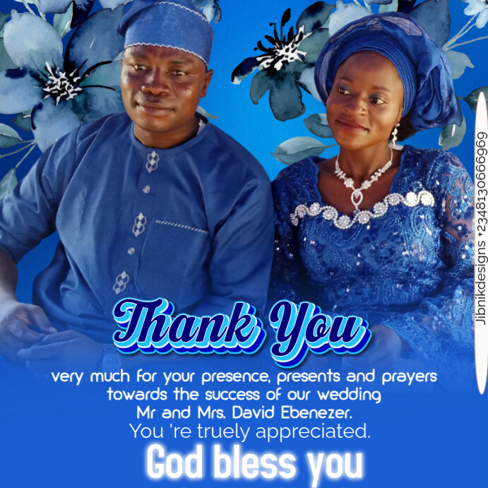 Copy of Blue Maximalist After Wedding Thank You Instagram Post ...