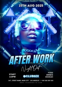 Blue Maximalist After Work Party A6 template