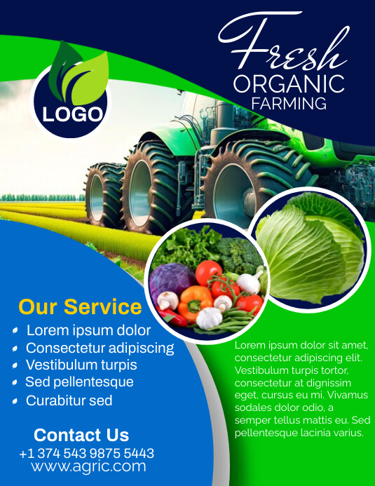 Blue Maximalist Agriculture Flyer (us Letter) template