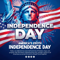 Blue Maximalist America's 250th Independence Day Square Video สี่เหลี่ยมจัตุรัส (1:1) template
