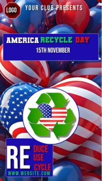 Blue Maximalist America Recycle Day Instagram Story template