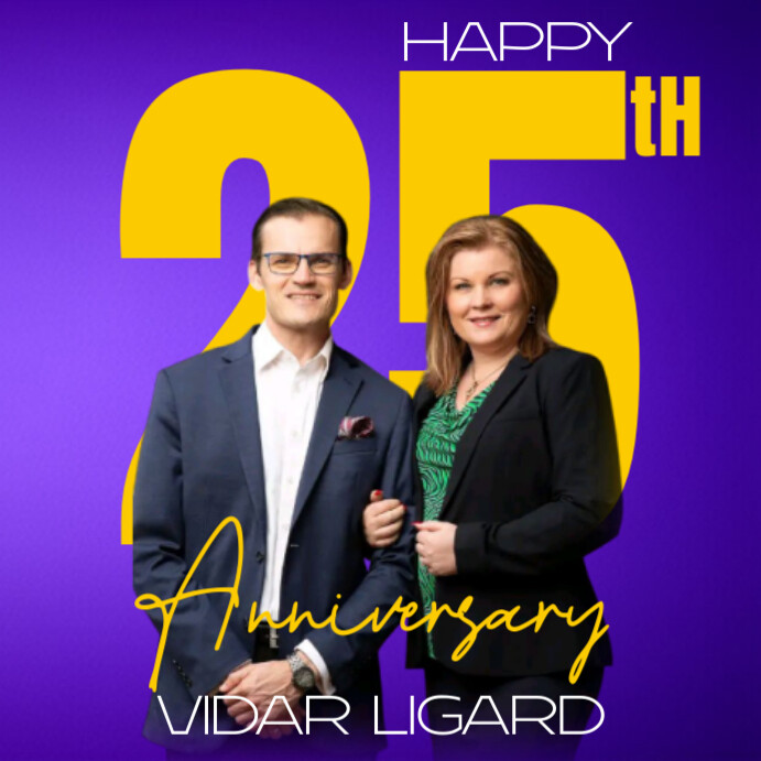 Blue Maximalist Anniversary  Instagram Post template