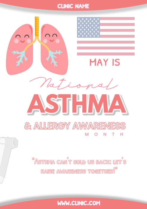 Blue Maximalist Asthma Awareness Month  A1 template