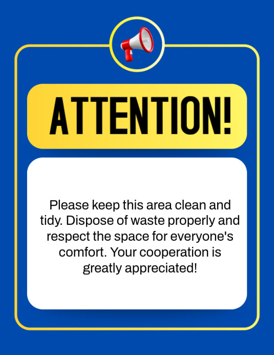 Copy of Blue Maximalist Attention Sign Flyer (us Letter) | PosterMyWall