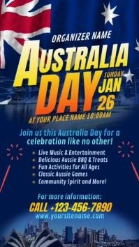 Blue Maximalist Australia Day Celebration Tiktok Video template