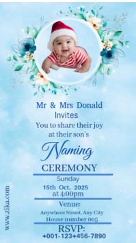 Blue Maximalist Baby Naming Ceremony Invitati Instagram Story template