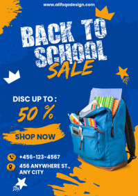 Blue Maximalist Back To School A4 template