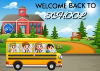 Blue Maximalist Back To School Design  Postca Carte postale template