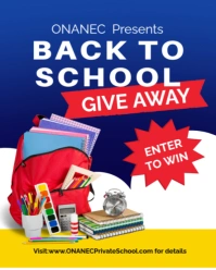 Blue Maximalist Back To School Give Away -enter And Win! Instagram Portrait template