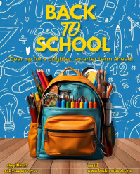 Blue Maximalist Back To School  Instagram Portrait template