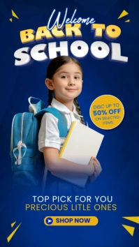 Blue Maximalist Back To School Instagram Stor template