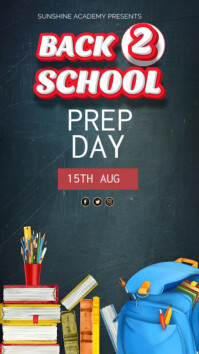 Blue Maximalist Back To School Prep Day  Instagram Story template