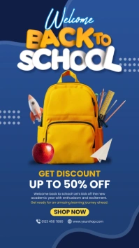 Blue Maximalist Back To School Promo Instagra Instagram Story template